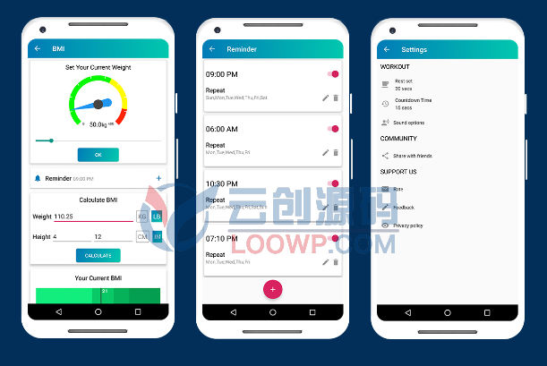 Flutter女性健身锻炼减肥手机APP源码