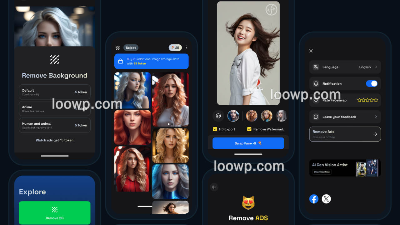 Flutter图片换脸和视频换脸APP源码/抠图去背景/图片编辑