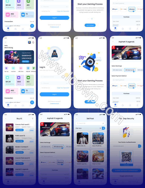 Flutter游戏充值/账号转让/礼品卡商城APP源码
