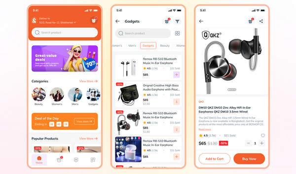 Flutter单商户自营跨境电商购物APP源码(含Web后端)