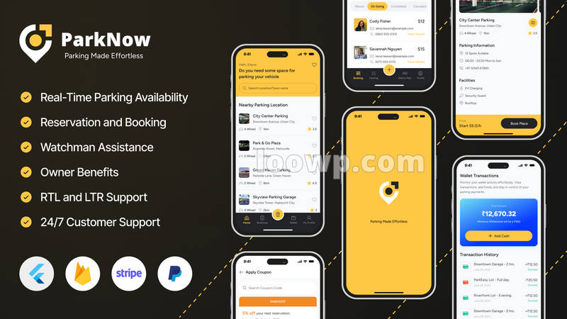 全开源Flutter手机停车位预订APP源码(后端+保安+页主+用户端)