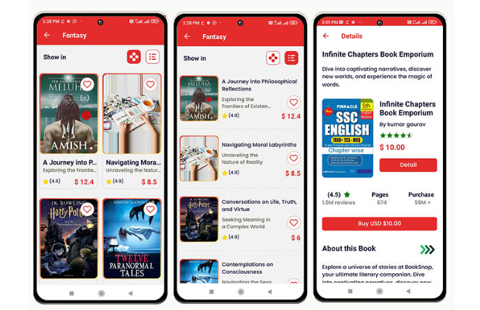 React Native电子书图书销售APP源码(仅UI含Android和iOS)
