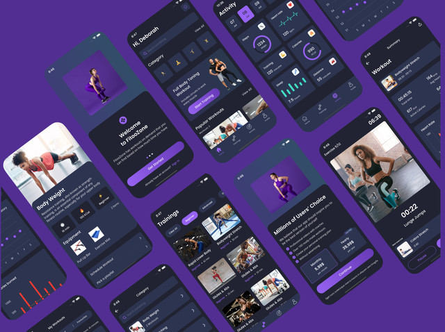含40屏SwiftUI运动减脂健身跟踪器iOS端UI源码