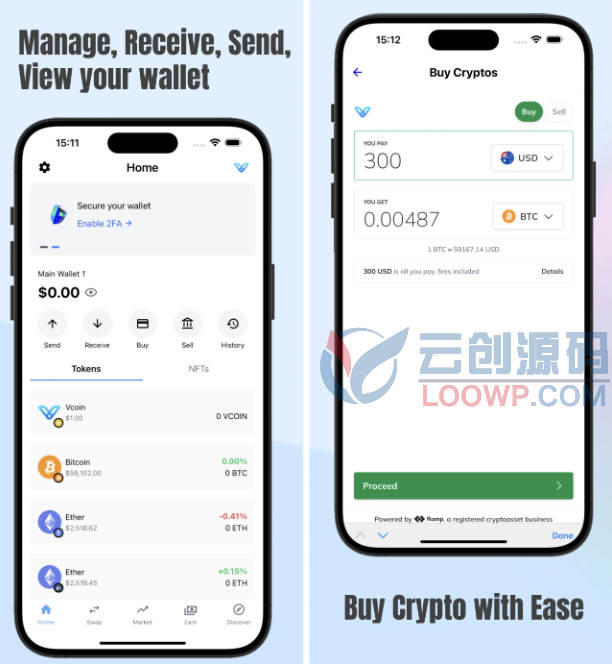多链质押加密货币钱包系统React Native双端APP源码(仅UI无后端)