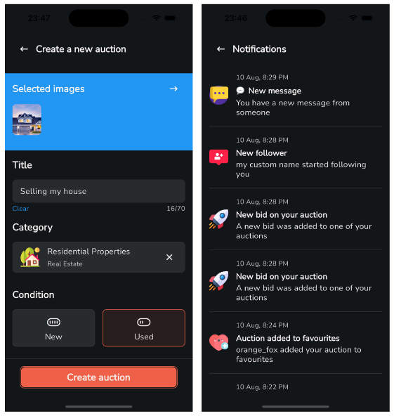 全开源Flutter二手物品拍卖平台APP源码(含Web前后端)