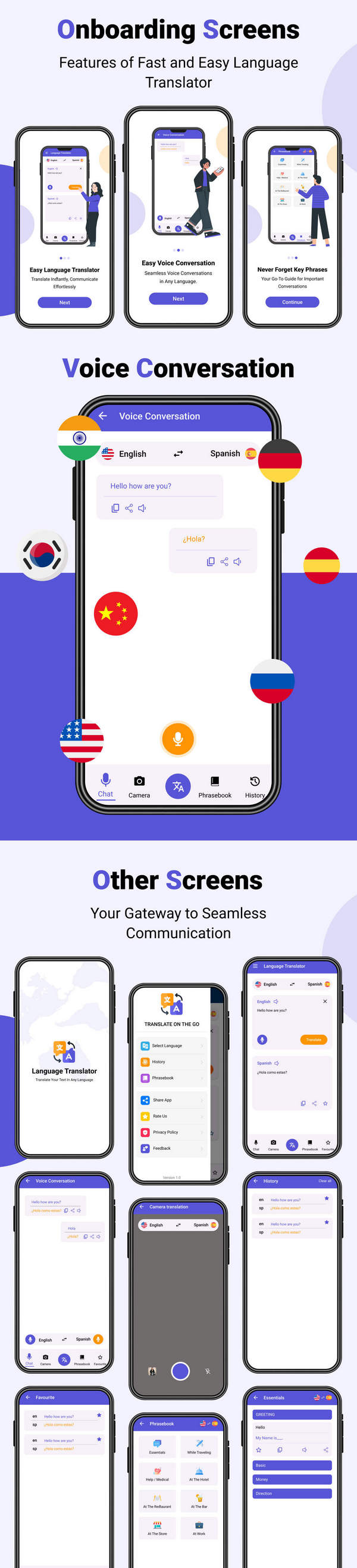 Flutter全语言实时AI语言翻译器APP源码(Android+iOS)