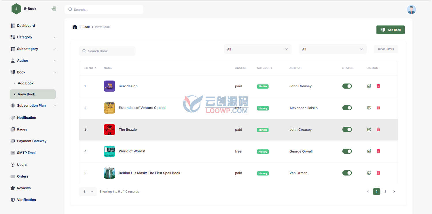 全开源电子书销售APP源码/电子书下载阅读器/含NodeJS后端