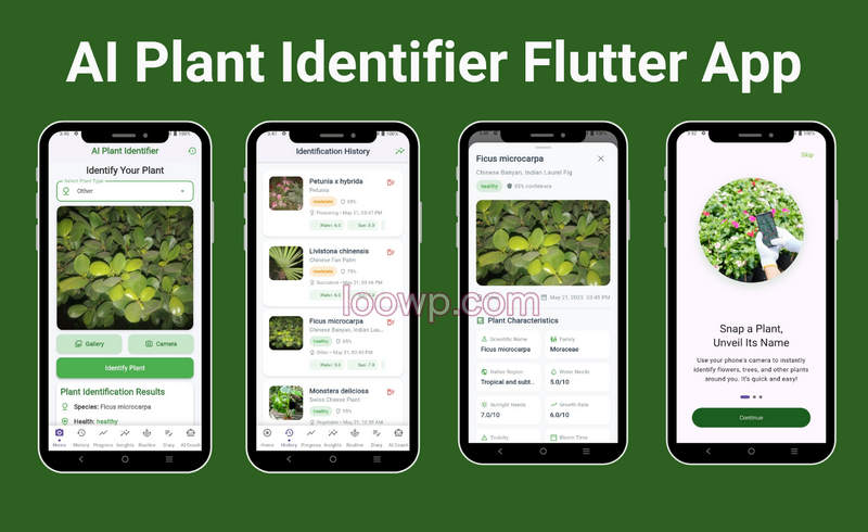 全开源AI植物识别器APP源码/AI识物APP源码/AI植物管理器(Android+iOS)