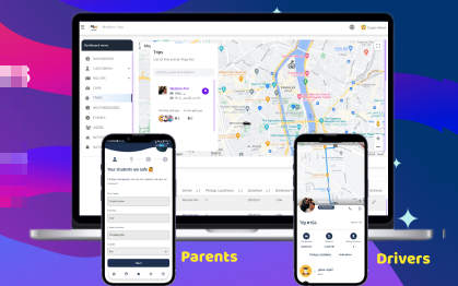 Flutter校车接送行车路线跟踪系统APP源码含后端