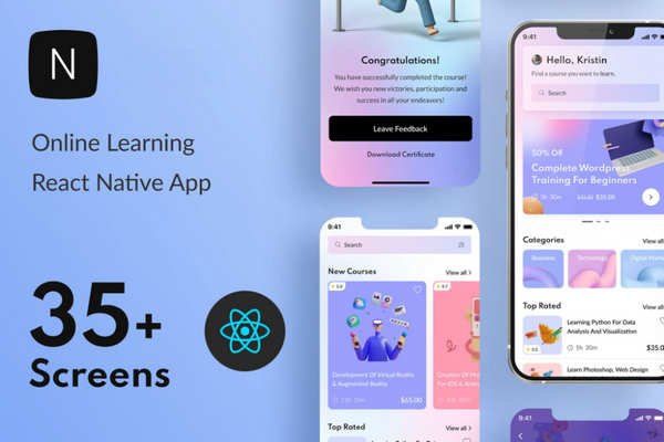 含35屏React Native在线学习售课网课系统APP源码(Laravel后端)