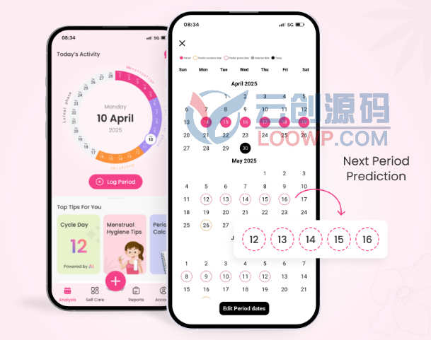 全开源AI助孕APP源码/排卵期追踪预测/带Web前后端+Android+iOS