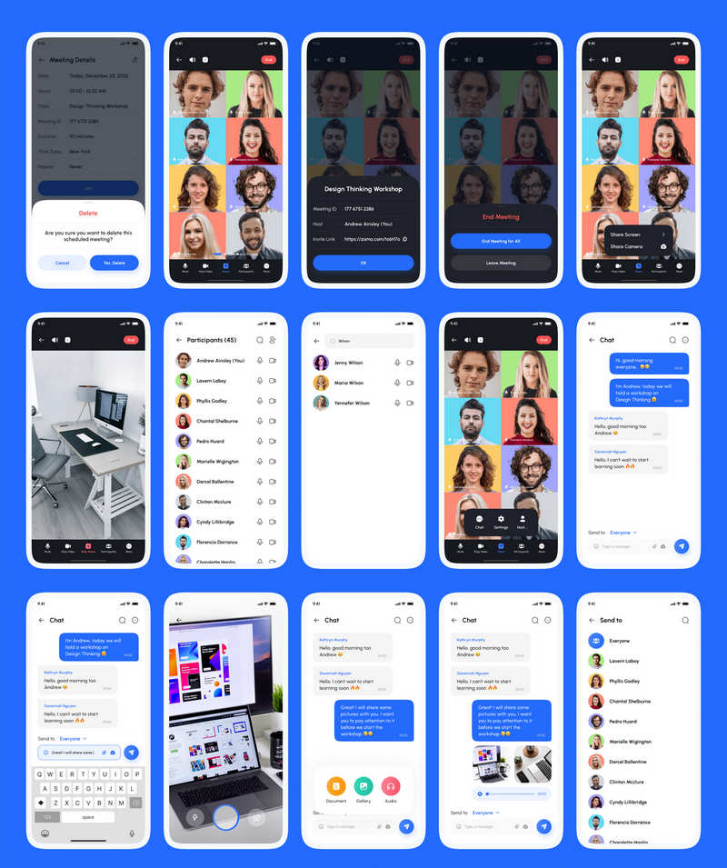 含170屏React Native视频会议与在线会议APP源码(UI组件库)