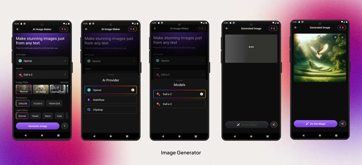 AI图片内容生成APP源码/全AI模型聚合源码/Web前后端+App