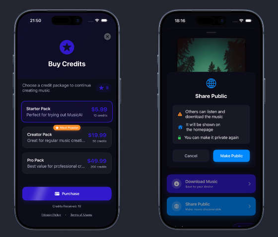SwiftUI开发AI音乐创作iOS应用APP源码/AI歌词创作