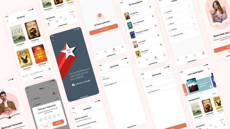 Flutter在线电子书阅读APP源码/含Web管理后台