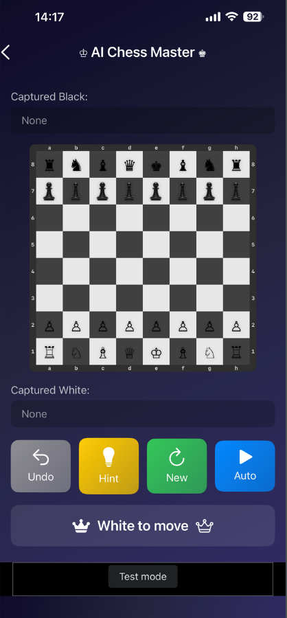 iOS智能AI国际象棋游戏App源码/带广告变现