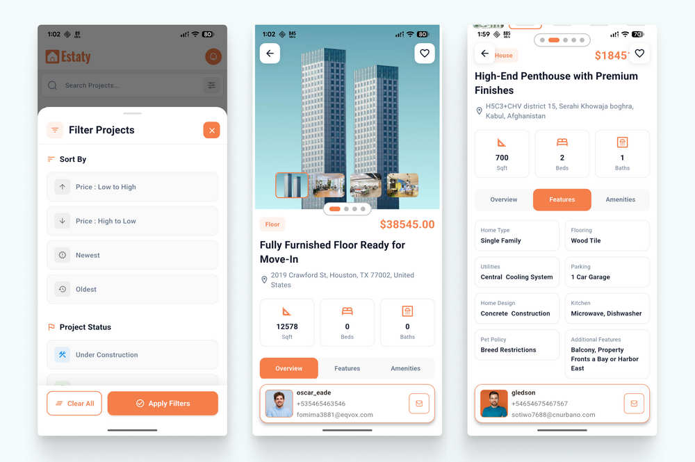 Flutter房地产中介租售APP源码/房源浏览APP/含Web前后端