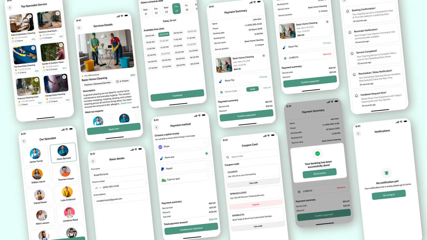 Flutter家政上门保洁服务预约App源码/Node.js后端