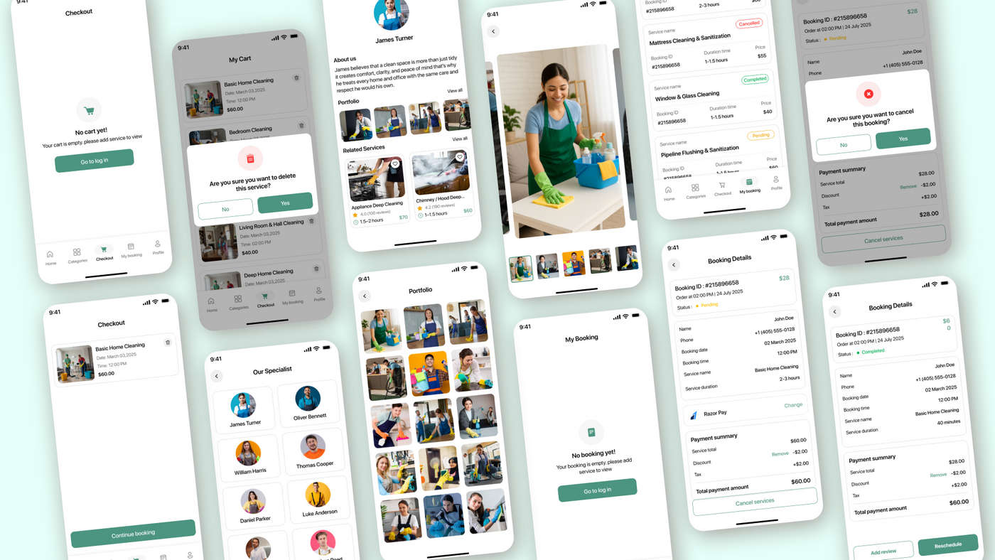 Flutter家政上门保洁服务预约App源码/Node.js后端