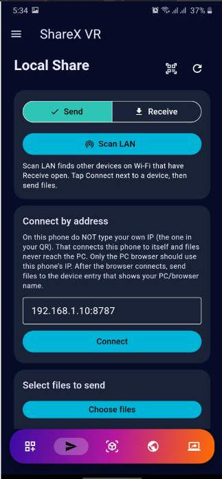 跨平台VR文件传输APP源码_手机电脑文件互传