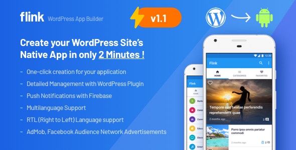 【looFlink 1.6.1】WordPress网站安卓原生APP生成器/自动将WordPress转换为原生Android应用App